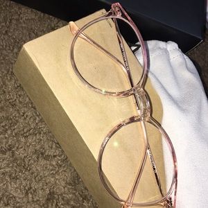 Round Clear Pink Eyeglasses